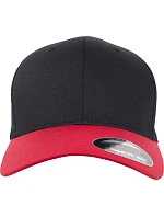 Flexfit 6277T/6277TT 6-panelová čiapka Flexfit Wooly Combed 55.277T čierna/červená