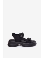 Dámske sandále so zlatými detailmi Black Luvira Dámske sandále so zlatými detailmi Black Luvira