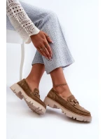 Dámske semišové mokasíny so zdobením D&A Brown Dámske semišové mokasíny so zdobením D&A Brown