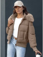 Dámska prešívaná zimná bunda s kožušinou COLDPACK camel FashionStreet TY4427 Dámska prešívaná zimná bunda s kožušinou COLDPACK camel FashionStreet TY4427