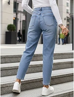 FashionStreet dámske džínsy s vysokým pásom v mom fit strihu UY2950