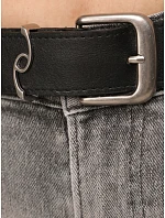 Dámske džínsy s vysokým pásom a opaskom, strih bootcut, sivé, FashionStreet UY3178 Dámske džínsy s vysokým pásom a opaskom, strih bootcut, sivé, FashionStreet UY3178