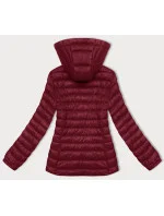 Dámska bordová prešívaná bunda s kapucňou J Style (16M9102-06)