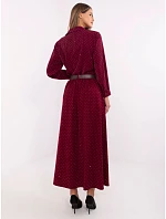 Elegantná maxi sukňa s ozdobným lemom bordová (19720) Elegantná maxi sukňa s ozdobným lemom bordová (19720)