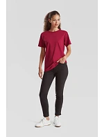 Tričko Fruit of the Loom Pure Cotton T z hrubej bio bavlny 16.1362 tmavá slivka