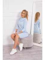 Šaty s kapucňou a vreckami modré