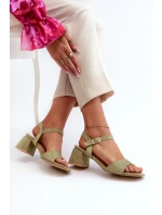 Sandały Damskie Na Klocku Z Eko Zamszu Zielone Leisha Sandały Damskie Na Klocku Z Eko Zamszu Zielone Leisha