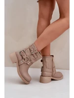Dámske kožené nízke topánky s remienkami Zazoo 3644 Beige Dámske kožené nízke topánky s remienkami Zazoo 3644 Beige