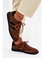 Kožené semišové dámské tenisky hnědé Ismina