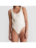 Dámske jednodielne plavky Monogram Rib KW0KW02151-PGA - Calvin Klein