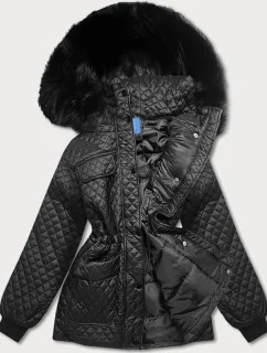 Dámska prechodná bunda oversize čierna (ag6-27)