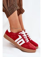 Sneakersy Buty Sportowe Zamszowe Vinceza 79517 Czerwone
