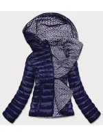 Tmavomodrá obojstranná dámska prešívaná bunda (B9775-3)