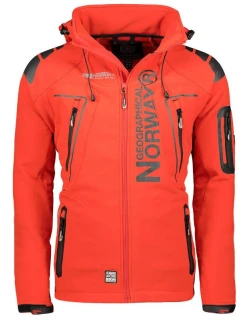 Geographical Norway Pánska športová bunda Techno MEN 056 BS3 s nastaviteľnou kapucňou nepremokavá červená (WU1060H/GN) pánska