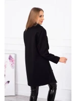 Oversize tunika s obálkou vpredu čierna
