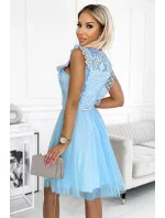 Dámske šaty GRETA 454-4 svetlomodré - Numoco