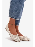 Baleríny S Pletením A Mašlí Ecru Belirra