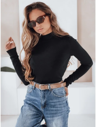 Dámsky sveter s polovičným rolákom TARLENA black FashionStreet MY2483