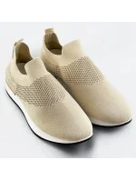 Béžové dámske nazúvacie športové topánky (XA157)