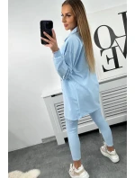 3-dielna súprava mikiny, topu a legínsov modrá