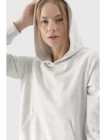 Dresowa Bluza Damska Z Kapturem Nierozpinana 4F 4FWMM00TSWSF1468-27M Szara