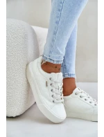 Trampki Damskie Na Platformie Ocieplane Big Star OO274A464 Białe