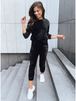 Dámske velúrové tepláky VELVET HARMONY black FashionStreet AY0879