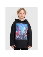 Chlapčenská mikina bez prúžkov s kapucňou 4F 4FJRAW25TSWSM2345-20S