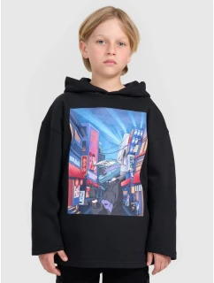 Chlapčenská mikina bez prúžkov s kapucňou 4F 4FJRAW25TSWSM2345-20S