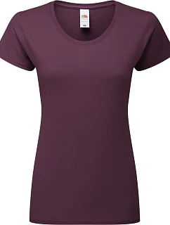 Fruit of the Loom Lady-Fit Iconic 195 T Dámske tričko z hrubej bavlny 16.1424 tmavá slivka
