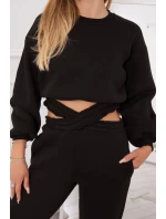 Zateplená súprava s krátkou mikinou čierna Zateplená súprava s krátkou mikinou čierna