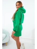 Zateplené šaty s obálkovým dnom svetlo zelené