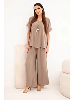 Súprava s náhrdelníkom blúzka + nohavice fango Súprava s náhrdelníkom blúzka + nohavice fango