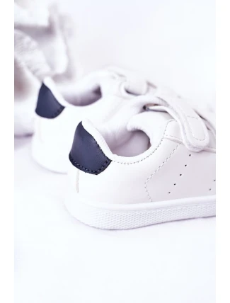 Dziecięce Tenisówki Na Rzepy Biało-Granatowe California