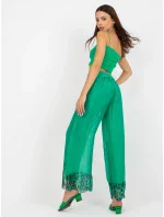 Dámske široké nohavice DHJ SP 20822.37 zelená - FPrice Dámske široké nohavice DHJ SP 20822.37 zelená - FPrice