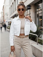 Dámska krátka džínsová bunda BLIRNA biela FashionStreet TY4165