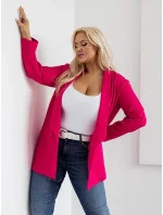 Klasická dámska plus size bunda v malinovej farbe (8275)