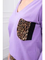 Sada s leopardím potlačou fialovej farby