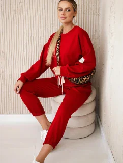 Súprava tepláky + nohavice maslovo červená