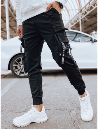 Pánske bojové nohavice čierne FashionStreet UX4214 Pánske bojové nohavice čierne FashionStreet UX4214