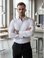 Pánska elegantná hladká biela košeľa SLIM FIT FashionStreet DX2617