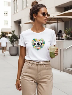 Dámske tričko s potlačou na Deň matiek biele FashionStreet NX5029RY