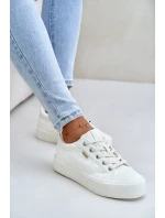 Trampki Damskie Na Platformie Ocieplane Big Star OO274A464 Białe