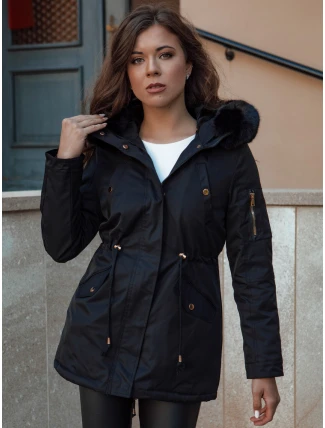 Dámska zimná bunda s kožušinou ERISS black FashionStreet TY4551 Dámska zimná bunda s kožušinou ERISS black FashionStreet TY4551