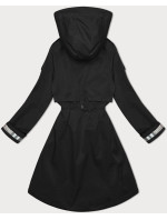 Tenká čierna dámska bunda s kapucňou BH Forever (BH-2403)