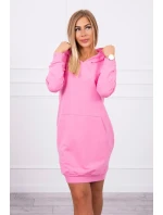 Šaty s kapucňou vo svetlo ružovej farbe