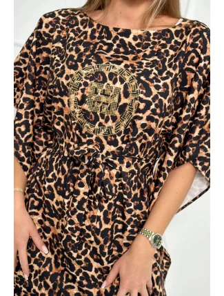 Panther bat šaty béžovej