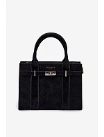 Kufříková kabelka z imitace semiše Černá Noressa