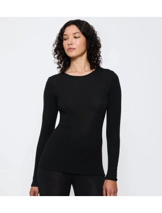 Dámsky top LSL Beauty Layers Wool - BLACK - black 0004 - TRIUMPH