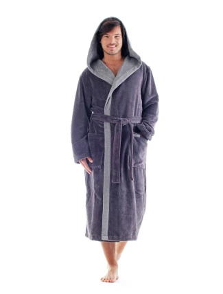 Pánsky župan Tampa duo s kapucňou 3959 antracit - Vestis